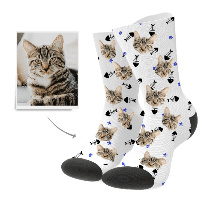 Personalizowane Skarpetki ze zdjęciem Twojego kota na prezent - Mejkmi - Personalizowane Prezenty Dla Twoich Bliskich!